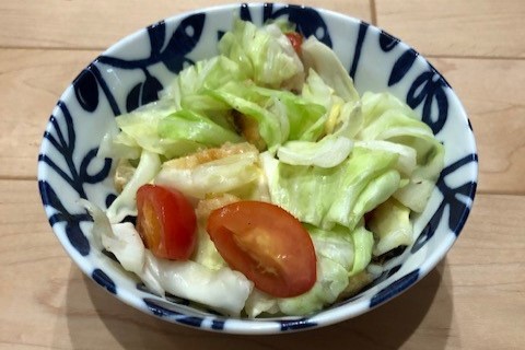 きゃべつと油揚げのしょうが酢和え